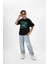 Kız Çocuk Süprem Kumaş Bisiklet Yaka Baskılı Tshirt 1