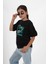 Kız Çocuk Süprem Kumaş Bisiklet Yaka Baskılı Tshirt 4