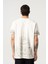 Bisiklet Yaka Dalga Fırça Desenli Tshirt Ekru 4