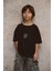 Siyah Bisiklet Yaka Oversize T-Shirt Bebek - Çocuk 2