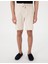 Erkek Bej Slim Fit Keten Karışımlı Beli Bağcıklı Dokuma Şort 50308147-VR011 2