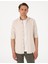 Erkek Bej Keten Görünümlü Slim Fit Uzun Kollu Gömlek 50307025-VR011 1