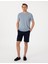 Erkek Lacivert Slim Fit Beli Lastikli Bağcıklı Dokuma Şort 50308148-VR033 1
