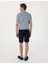 Erkek Lacivert Slim Fit Beli Lastikli Bağcıklı Dokuma Şort 50308148-VR033 4