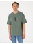 Erkek Haki Comfort Fit Bisiklet Yaka Tişört 50310155-VR027 1