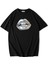 Unisex Oversize Silver Lip Gümüş Dudak T-Shirt Siyah 1