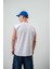 Erkek Basic Sıfır Kol Oversize T-Shirt Beyaz 3