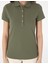 Kadın Haki Regular Fit Pamuklu Polo Yaka Basic Tişört 50305776-VR027 6