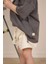Antrasit Nakışlı Oversize T-Shirt 4