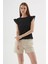 Fistolu Siyah Kadın T-Shirt 25Y0544K1 4