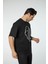 Baskılı Oversize Bisiklet Yaka T-Shirt 4