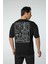 Baskılı Oversize Bisiklet Yaka T-Shirt 5