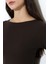 Uzun Kollu Kayık Yaka Vücudu Saran Basic Kadın Body T-Shirt 21897 Kahve 2