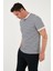 Pamuklu Çizgili Regular Fit Bisiklet Yaka T Shirt Erkek T Shirt 5903005 2