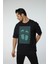 Baskılı Oversize Bisiklet Yaka T-Shirt 3