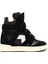 Kadın Siyah Bantlı Dolgu Topuklu Deri Sneaker 25SFD183014 1