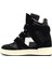 Kadın Siyah Bantlı Dolgu Topuklu Deri Sneaker 25SFD183014 2