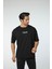 Baskılı Oversize Bisiklet Yaka T-Shirt 1