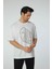 Baskılı Oversize Bisiklet Yaka T-Shirt 2