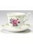 Vintage Rose Porselen 2'li Standart Çay Fincan Set Fine Bone China England 2012 Çiçek Yeşil 1