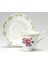 Vintage Rose Porselen 2'li Standart Çay Fincan Set Fine Bone China England 2012 Çiçek Yeşil 5