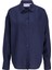 Kadın Jxjamıe Oversize Uzun Kollu Keten Gömlek 12269668 Lacivert 1