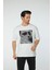 Baskılı Oversize Bisiklet Yaka T-Shirt 1