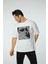 Baskılı Oversize Bisiklet Yaka T-Shirt 2