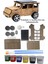 Boyanabilir Güneş Enerjili Jeep Yapım Seti 1 Paket Güneş Paneli Motor Çark Dişli Şaft Deney Seti Solar Enerjili Jeep 1