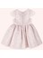 Kız Çocuk Pembe Fiyonk Detaylı Kumaşı Jakarlı Pembe Elbise 3