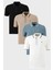 Pamuklu Slim Fit Şerit Detaylı Düğmeli Polo Yaka 4'lü Paket T Shirt Erkek T Shirt 5902118S4 1