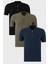 Pamuklu Regular Fit Yarım Fermuarlı Kolej Yaka 3'lü Paket T Shirt Erkek T Shirt 5902653S3 1