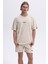 Pamuk Regular Fit Bisiklet Yaka Logolu T Shirt Erkek T Shirt EM391 4