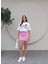 Pembe Mini Denim Etek 2