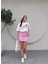 Pembe Mini Denim Etek 5