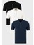 Pamuklu Regular Fit Yarım Fermuarlı Kolej Yaka 3'lü Paket T Shirt Erkek T Shirt 5902653S3 1