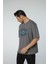 Baskılı Oversize Bisiklet Yaka T-Shirt 3