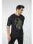Baskılı Oversize Bisiklet Yaka T-Shirt 3