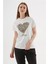 Baskılı Beyaz Kadın T-Shirt 25Y0406K1 1