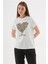 Baskılı Beyaz Kadın T-Shirt 25Y0406K1 3