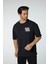 Baskılı Oversize Bisiklet Yaka T-Shirt 1