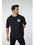 Baskılı Oversize Bisiklet Yaka T-Shirt 3