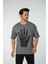 Baskılı Oversize Bisiklet Yaka - T-Shirt 1