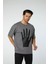 Baskılı Oversize Bisiklet Yaka - T-Shirt 2
