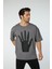 Baskılı Oversize Bisiklet Yaka - T-Shirt 3