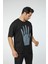 Baskılı Oversize Bisiklet Yaka - T-Shirt 4