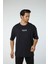 Baskılı Oversize Bisiklet Yaka T-Shirt 1