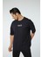 Baskılı Oversize Bisiklet Yaka T-Shirt 3