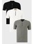 Pamuklu Regular Fit Yarım Fermuarlı Kolej Yaka 3'lü Paket T Shirt Erkek T Shirt 5902653S3 1