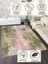Pastel Renkli Halı – Pembe Yeşil Modern Fırça Desenli | Kaymaz Taban | Kolay Temizlik 3
